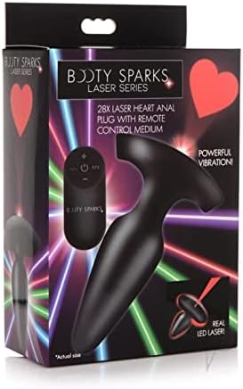 Sparks Sparks Laser Series 28X לייזר בינוני לב 4.2 אינץ 'תקע אנאלי רוטט עם שלט לנשים | קל לניקוי